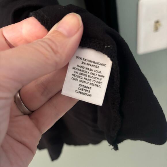 Leith Black V Neck Wrap Front Top - Picture 4 of 5